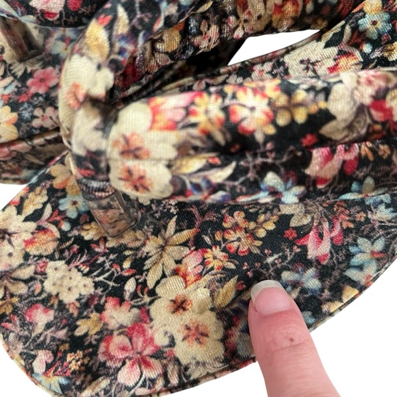 Jeffrey‎ Campbell Luau Multicolor Floral Velvet Print Platform Sandals SZ 8.5
